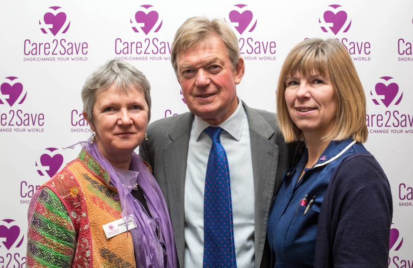 David Tredinnick with Siobhan Horton (left) and Wendy Field who work in hospices