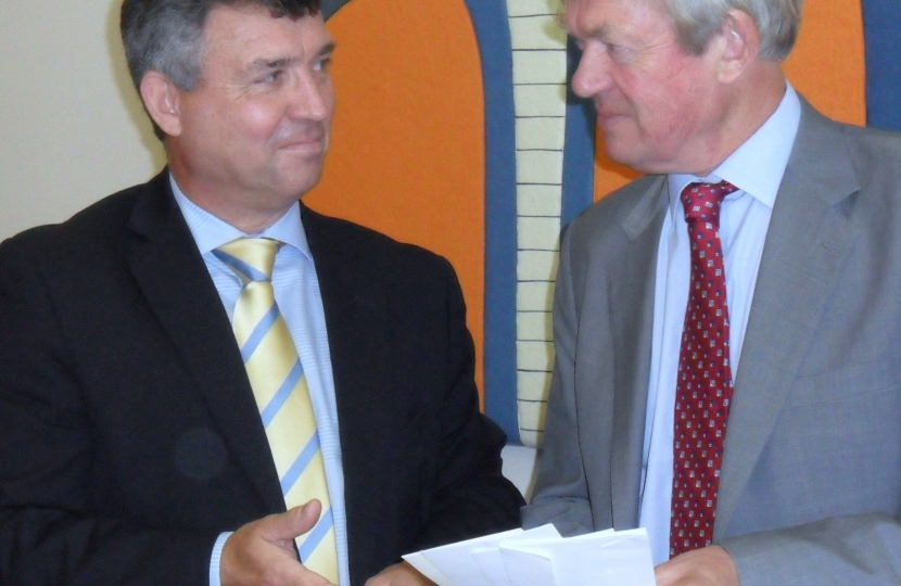 Sir Clive Loader and David Tredinnick MP discussing local policing issues.
