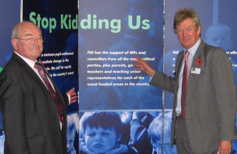 Cnty Cllr Ivan Ould with David Tredinnick campaigning for fair funding.