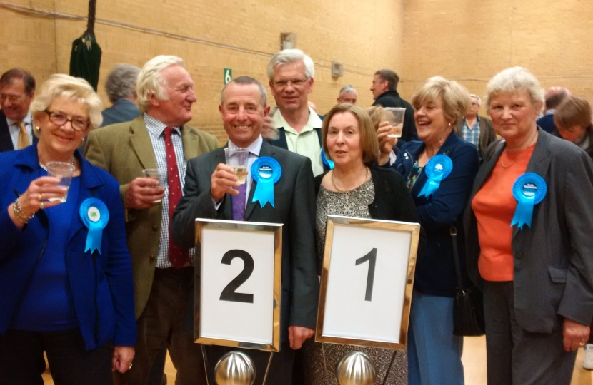 Local Conservatives celebrate taking 21 Borough Council seats.
